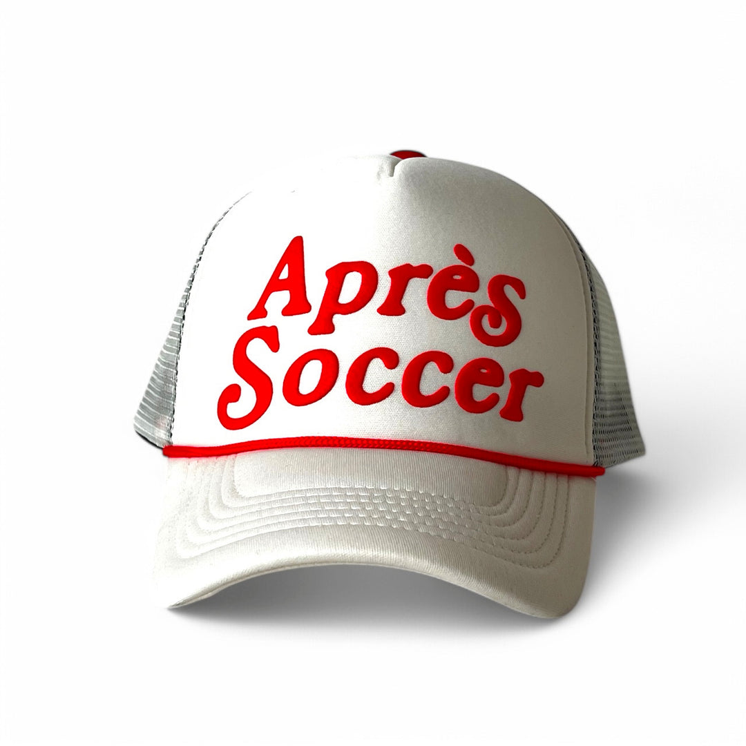 Après Soccer White & Red Foam Trucker Cap