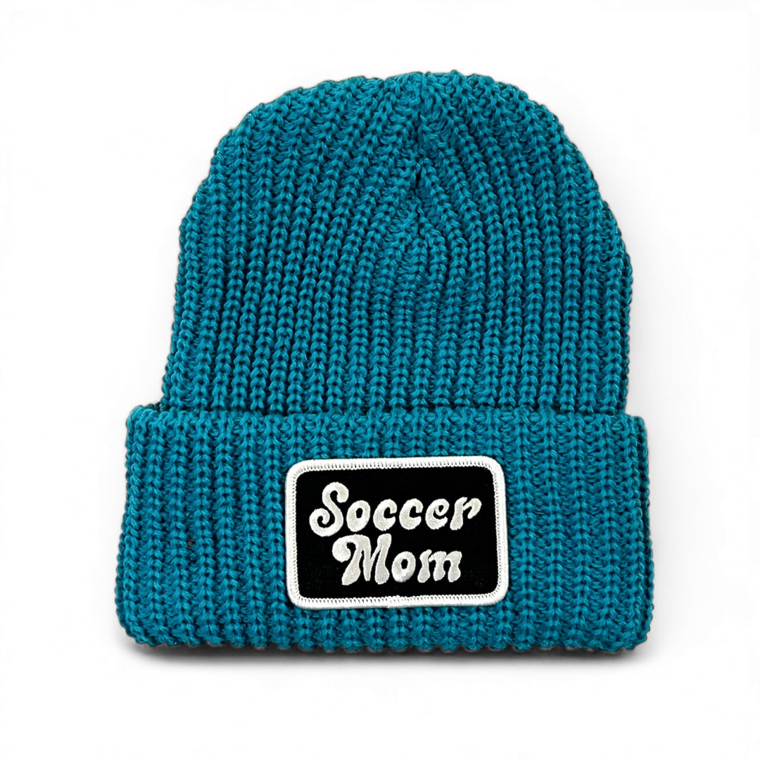 Soccer Mom Teal Beanie