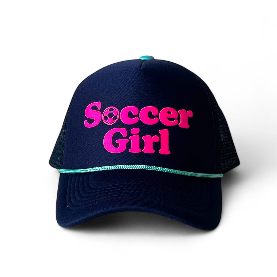 Soccer Girl Blue Foam Trucker Hat