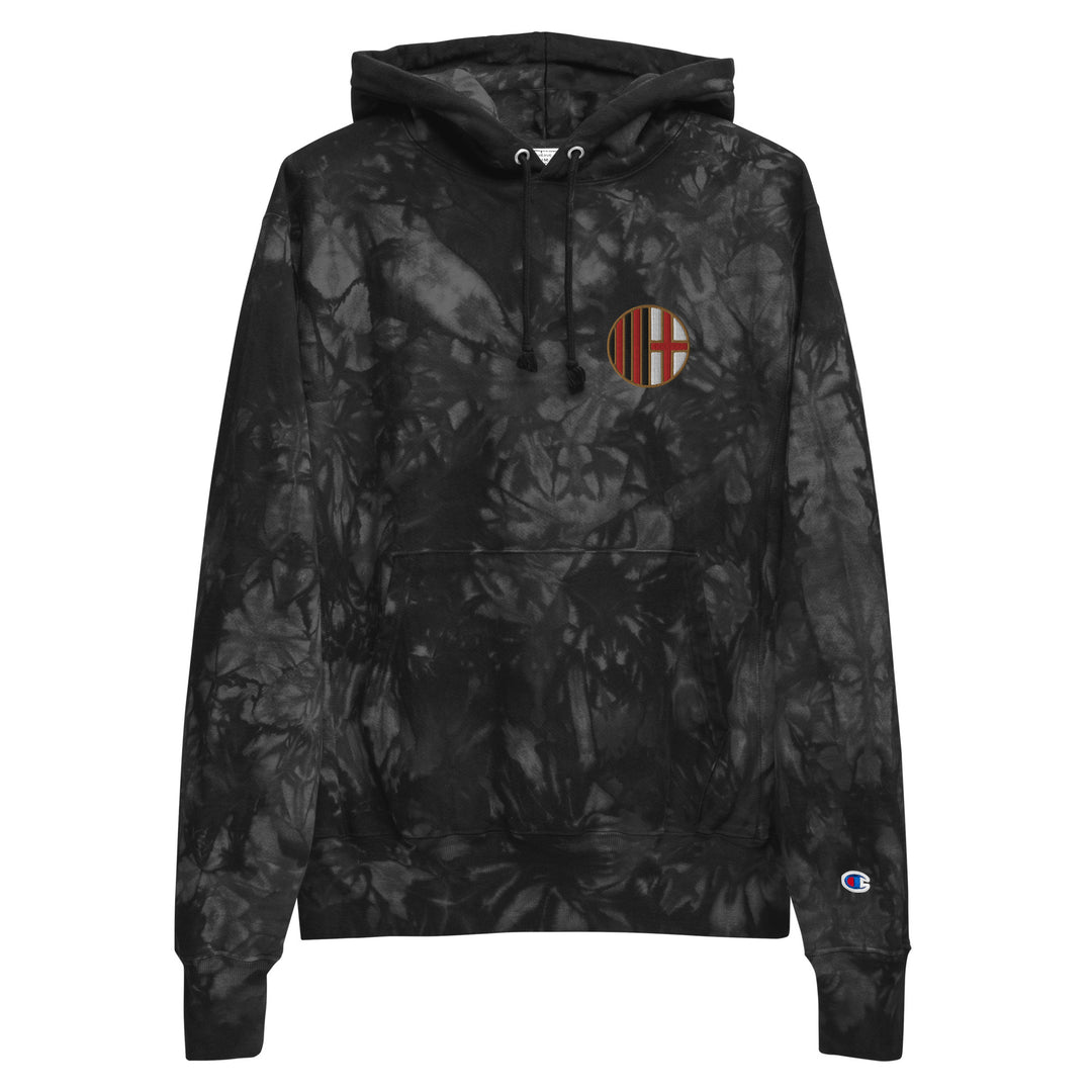 Red & Blacks Champion Reverse Weave Tie Dye Hoodie