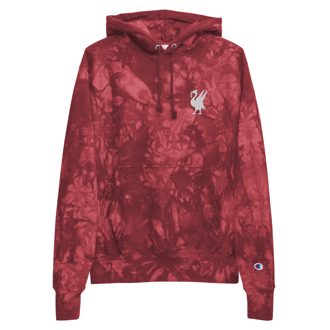 Liverbird Champion Reverse Weave Red Tie Dye Hoodie