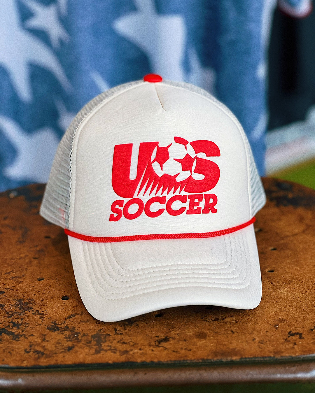 US Soccer Retro 1993 Foam Trucker Snapback - Off White / Red