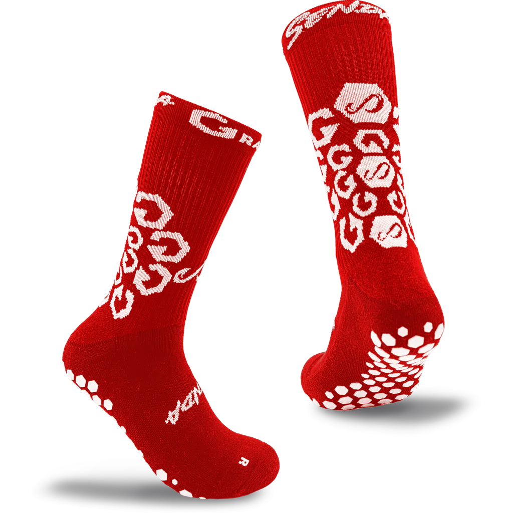 Senda Gravity Performance Grip Socks Red - Crew Length