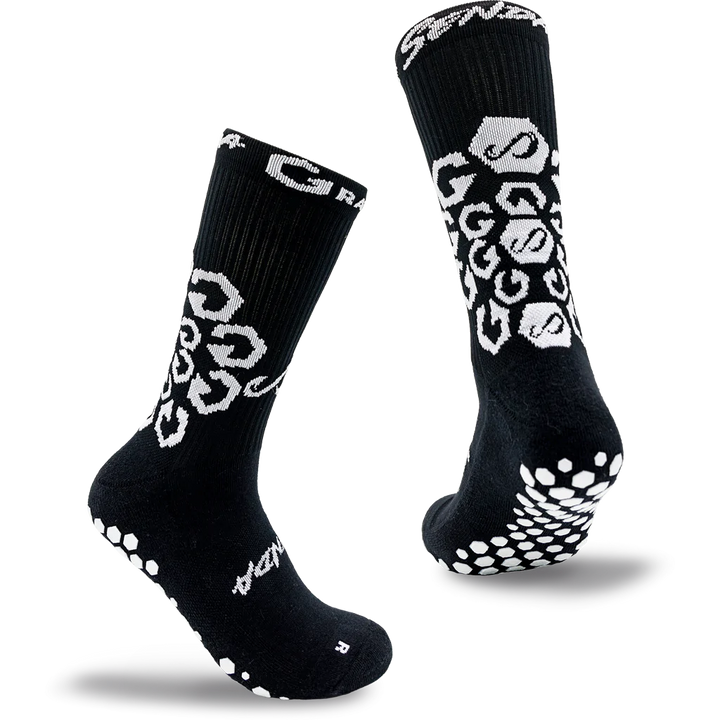 Senda Gravity Performance Grip Socks Black - Crew Length
