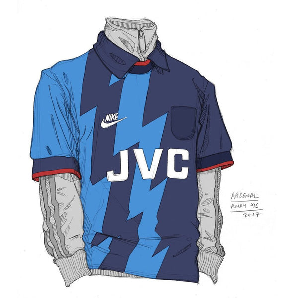 90s Arsenal Nike Kit Sketches by Angelo Trofa
