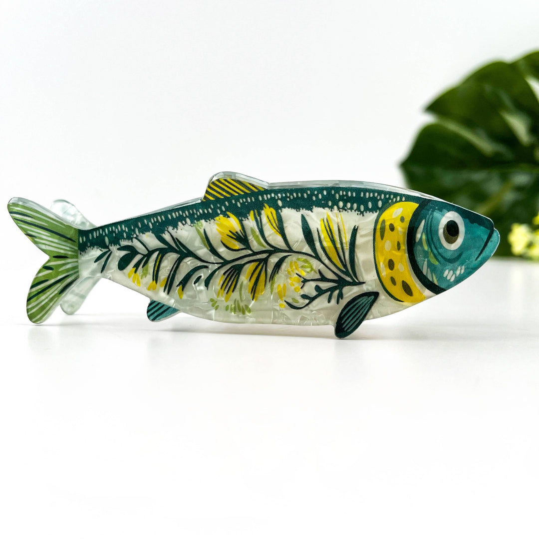 Beach Club Sardine Claw Clip - Blue