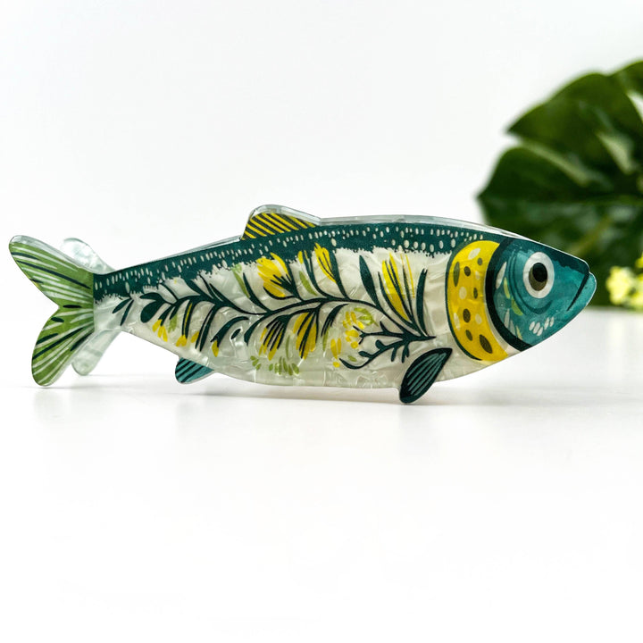 Beach Club Sardine Claw Clip - Blue