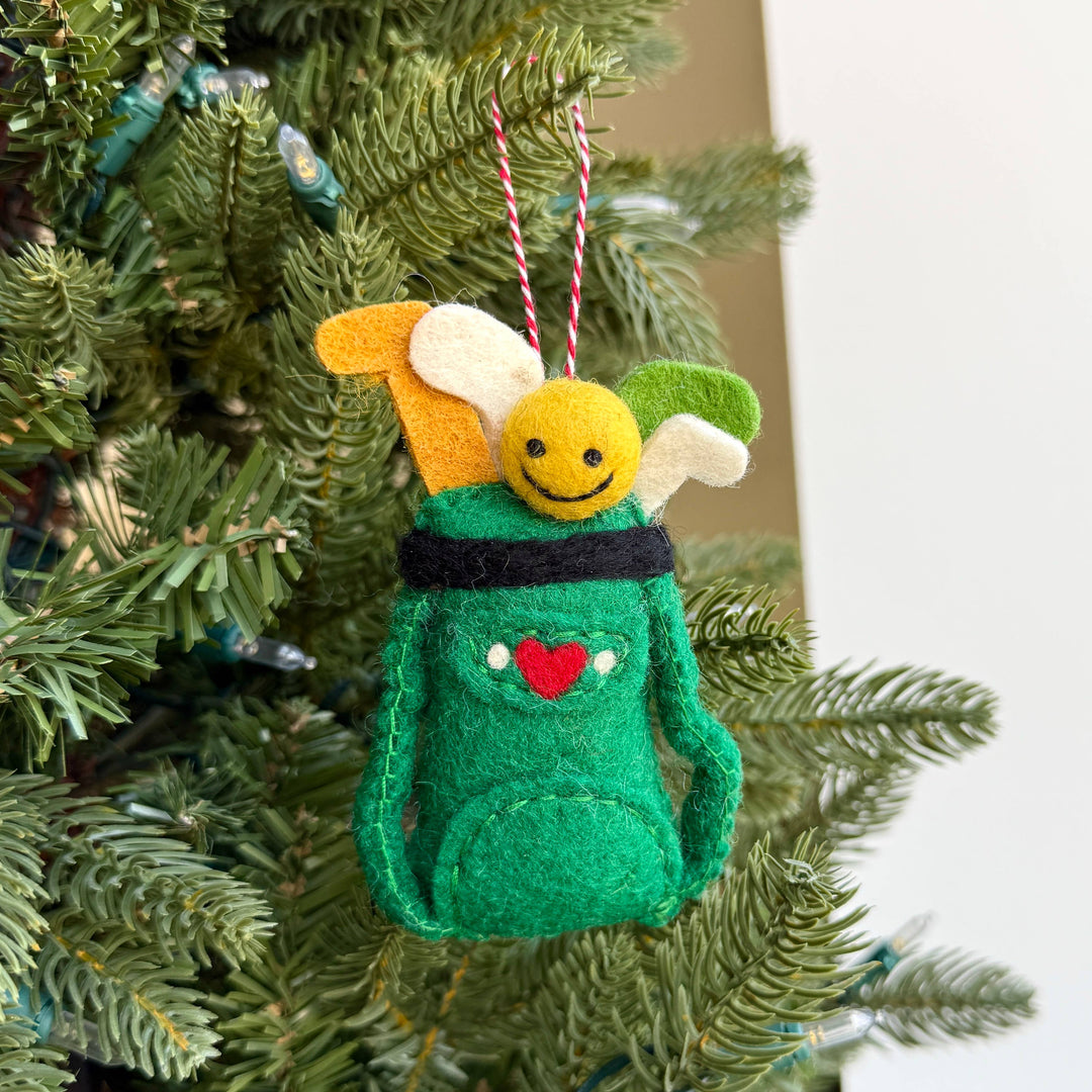 Green Golf Bag Felt Wool Christmas Ornament 