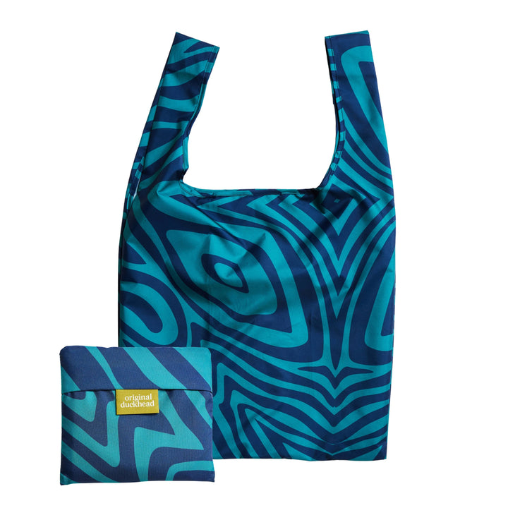 Swirl in Blue Reusable Eco Friendly Tote Bag
