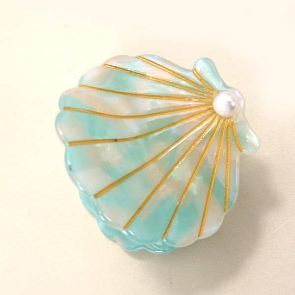 Beach Club Seashell Claw Clip - Mint