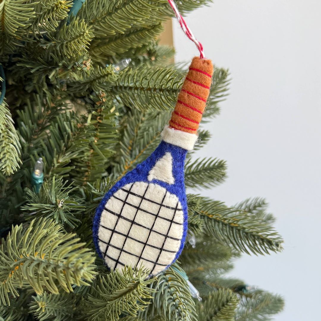 Tennis Racquet Felt Wool Christmas Ornament