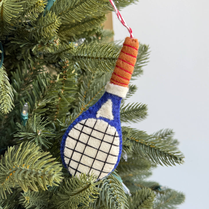 Tennis Racquet Felt Wool Christmas Ornament
