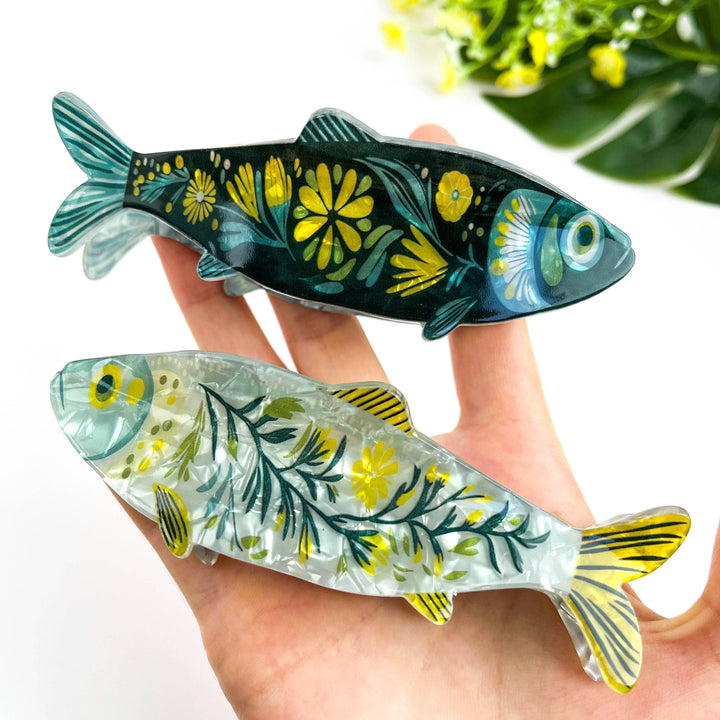 Beach Club Sardine Claw Clip - Blue
