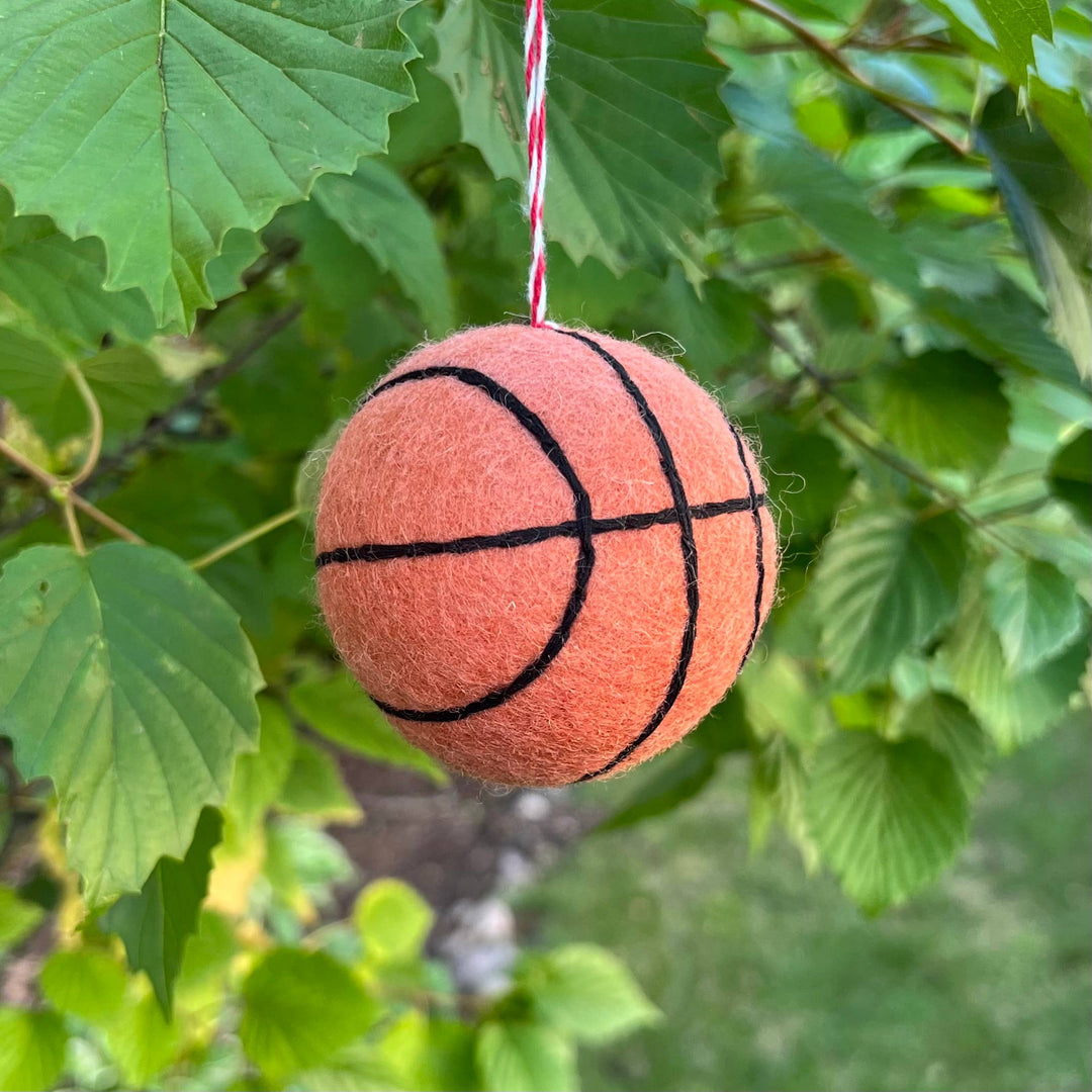 Basketball Tufted Wool Christmas Ornament