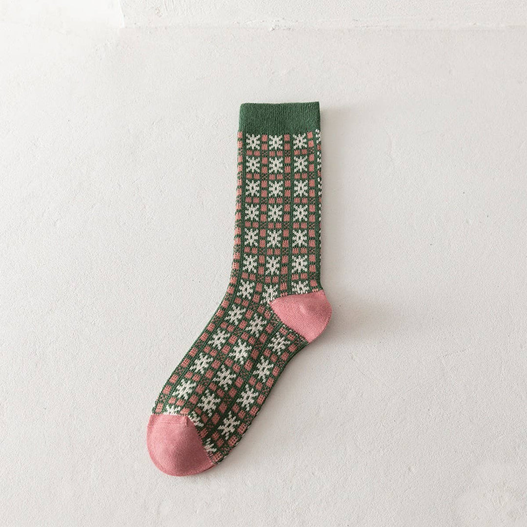 Playbook Socks - Green Snowflake