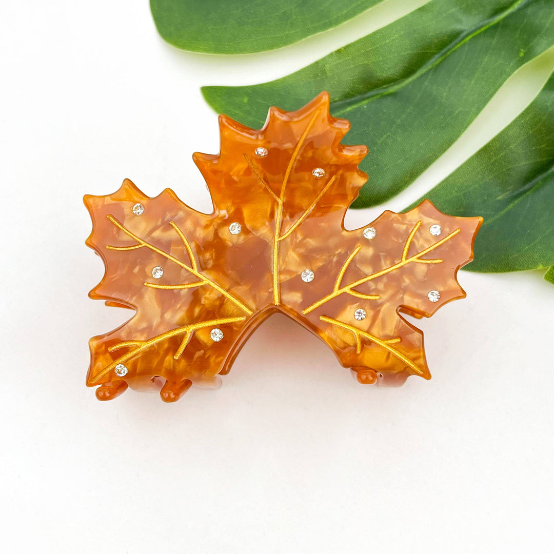 Sideline Maple Leaf Claw Clip - Red