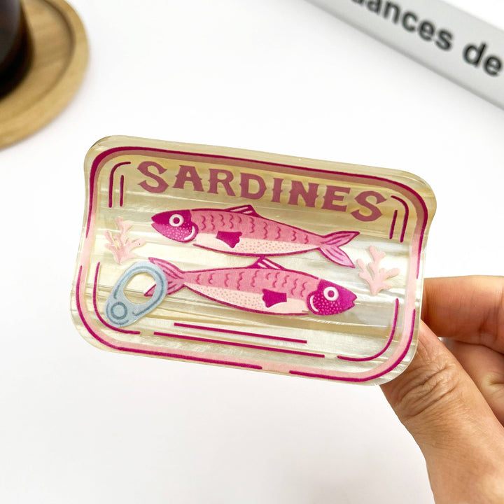 Beach Club Sardine Tin Claw Clip