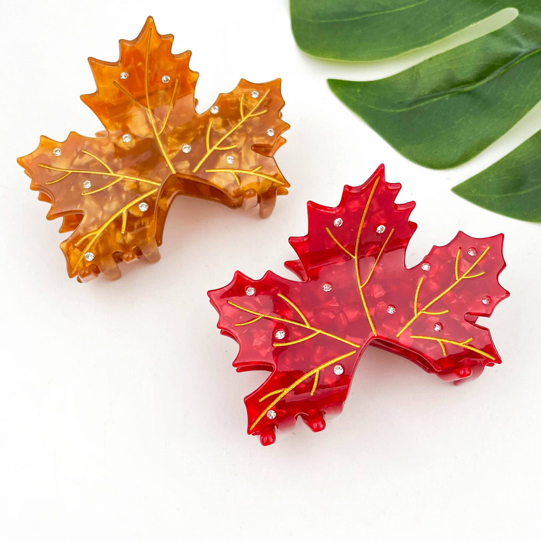 Sideline Maple Leaf Claw Clip - Red