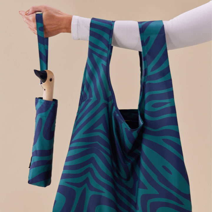 Swirl in Blue Reusable Eco Friendly Tote Bag