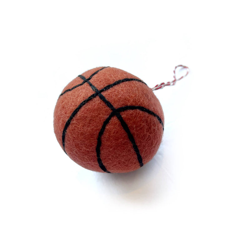 Basketball Tufted Wool Christmas Ornament