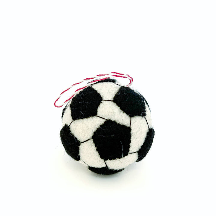 Soccer Ball Tufted Wool Christmas Ornament