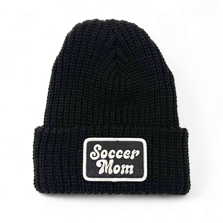 Soccer Mom Black Beanie