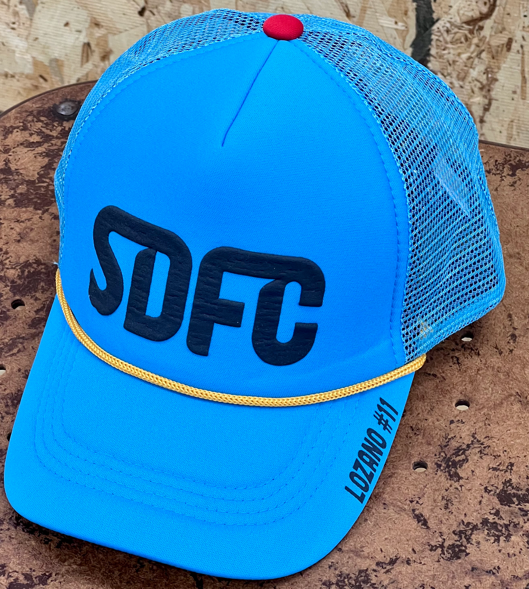 San Diego FC Chucky Lozano Light Blue Trucker Cap | Talisman X MLS