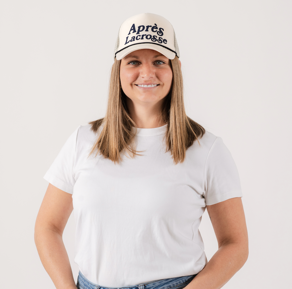 Après Lacrosse White & Dark Navy Foam Trucker Cap