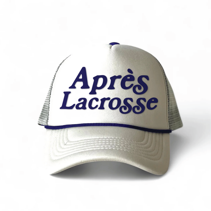 Après Lacrosse White & Dark Navy Foam Trucker Cap