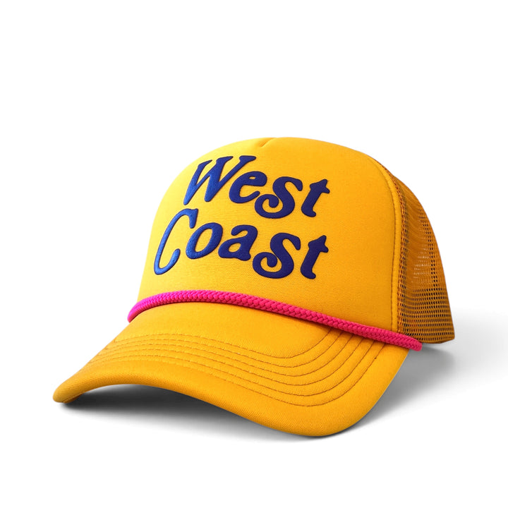 West Coast Yellow Puff Print Trucker
