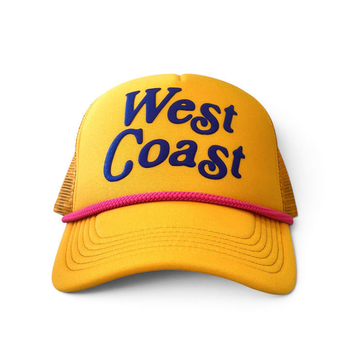 West Coast Yellow Puff Print Trucker