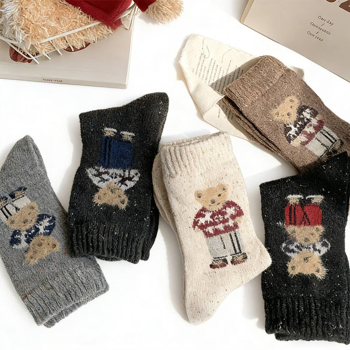 Mascot Bear Socks - Cocoa