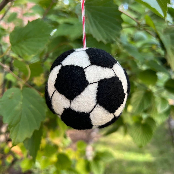 Soccer Ball Tufted Wool Christmas Ornament