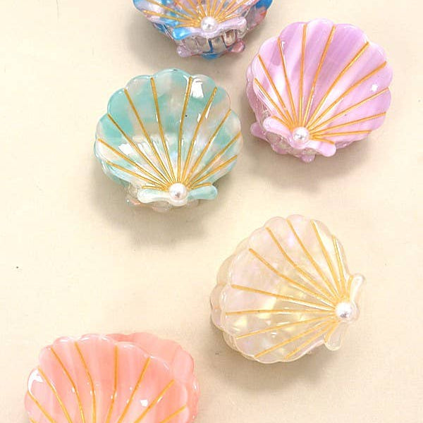 Beach Club Seashell Claw Clip - Mint
