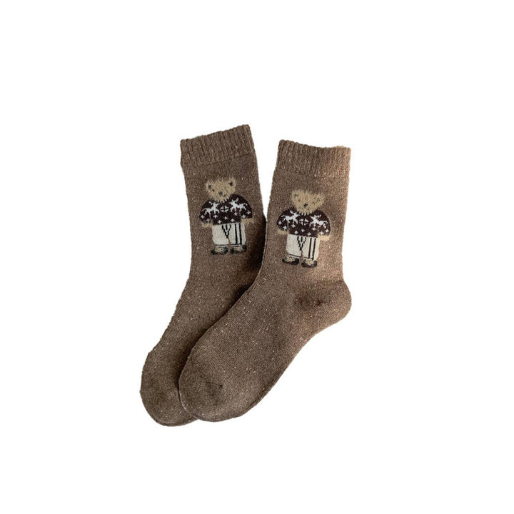 Mascot Bear Socks - Cocoa