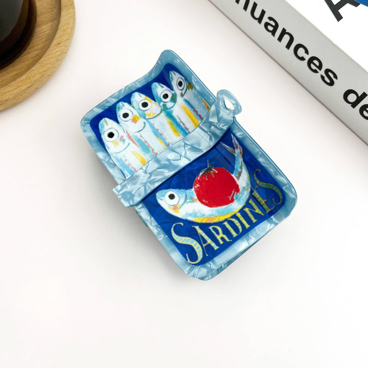 Beach Club Sardine Tin Claw Clip
