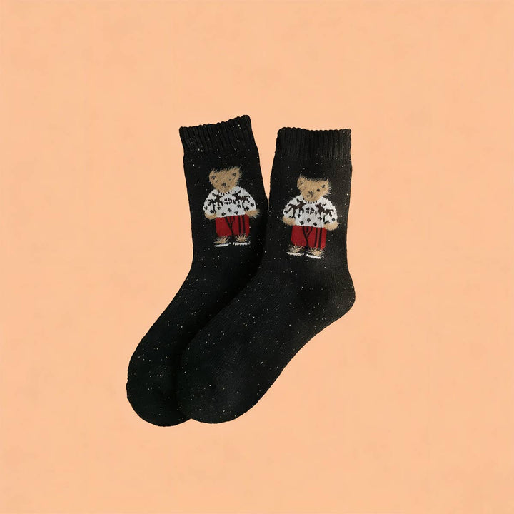 Mascot Bear Socks - Black