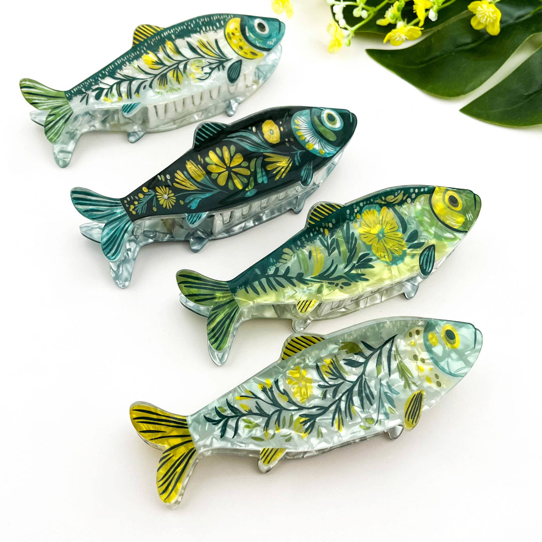 Beach Club Sardine Claw Clip - Blue