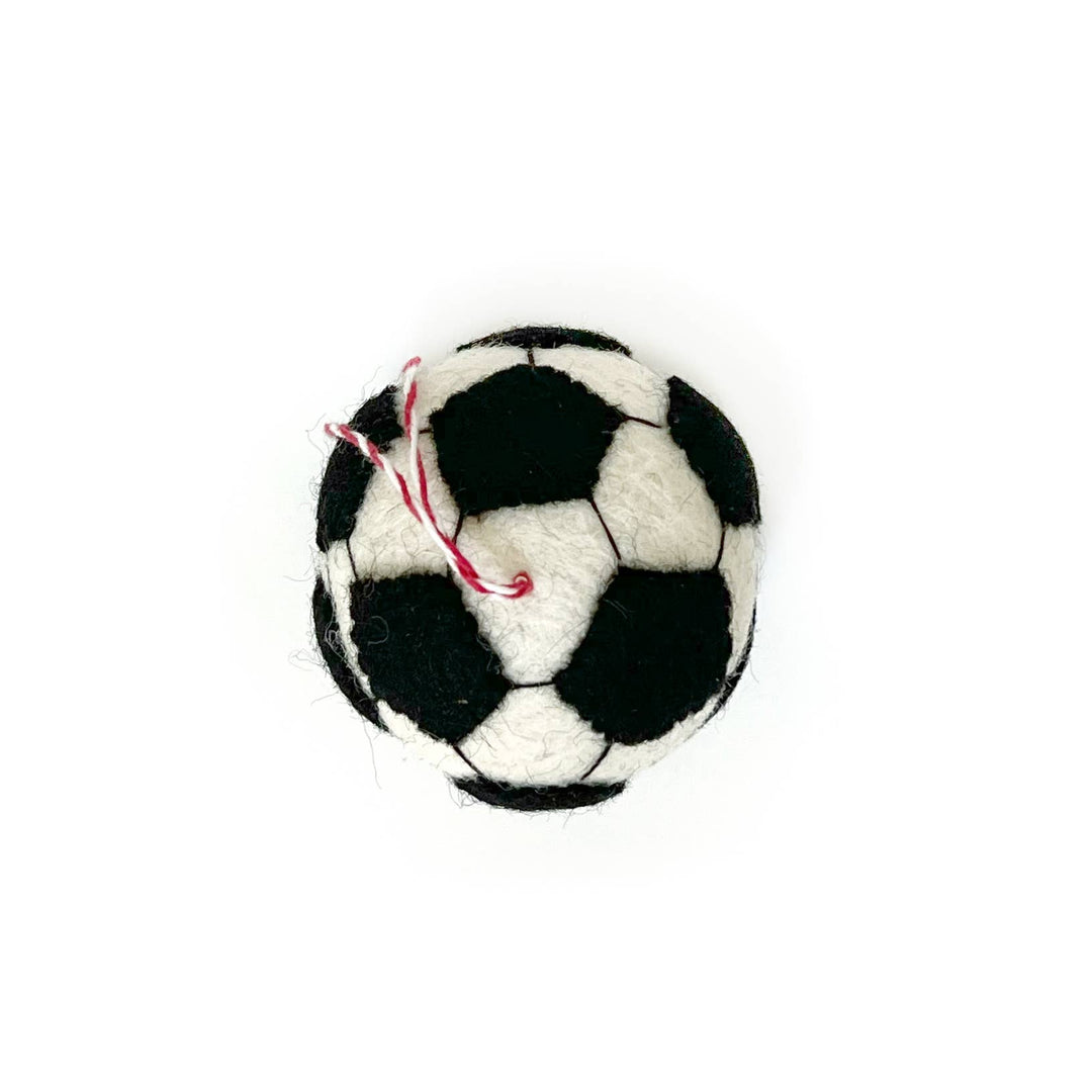Soccer Ball Tufted Wool Christmas Ornament