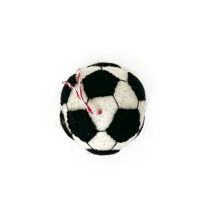 Soccer Ball Tufted Wool Christmas Ornament