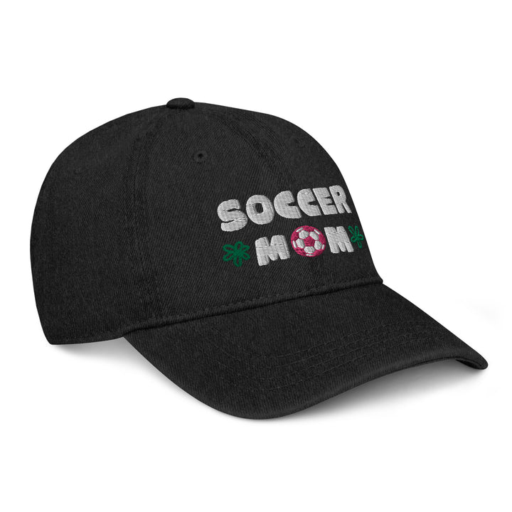 Soccer Mom Black Denim Dad Cap