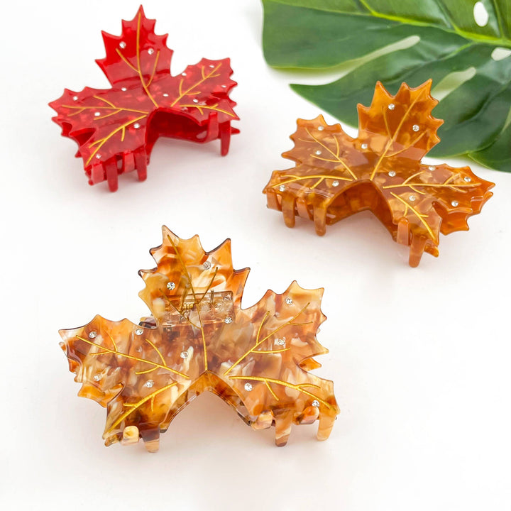 Sideline Maple Leaf Claw Clip - Red