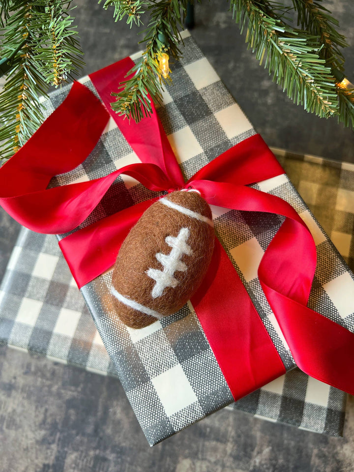 Football Felt Wool Christmas Ornament