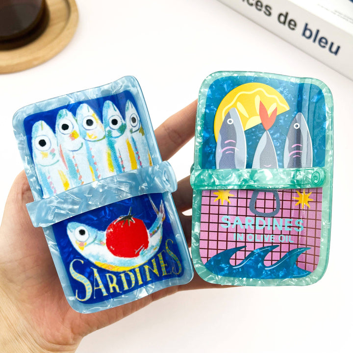 Beach Club Sardine Tin Claw Clip