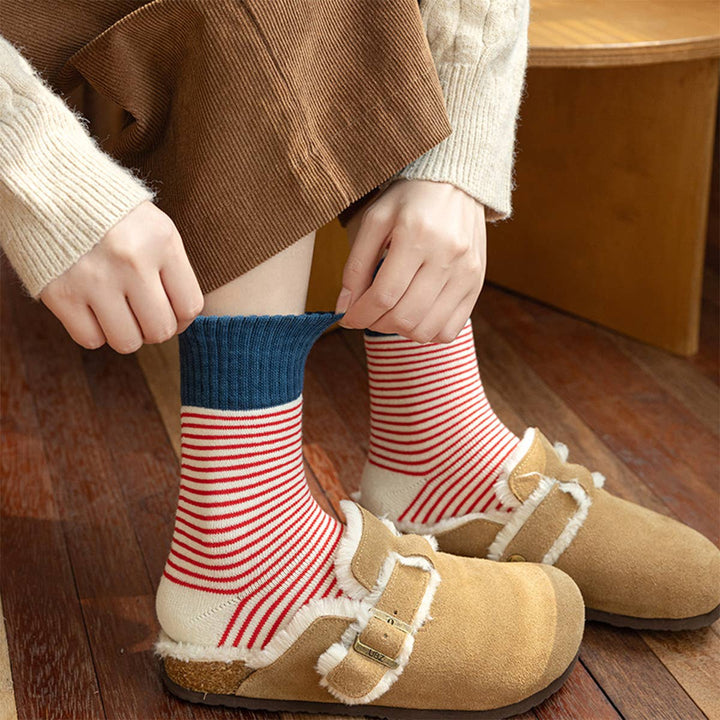 Varsity Stripe Socks - Cocoa
