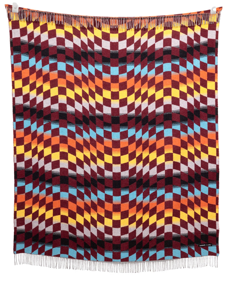 Maroon Checkered Blanket