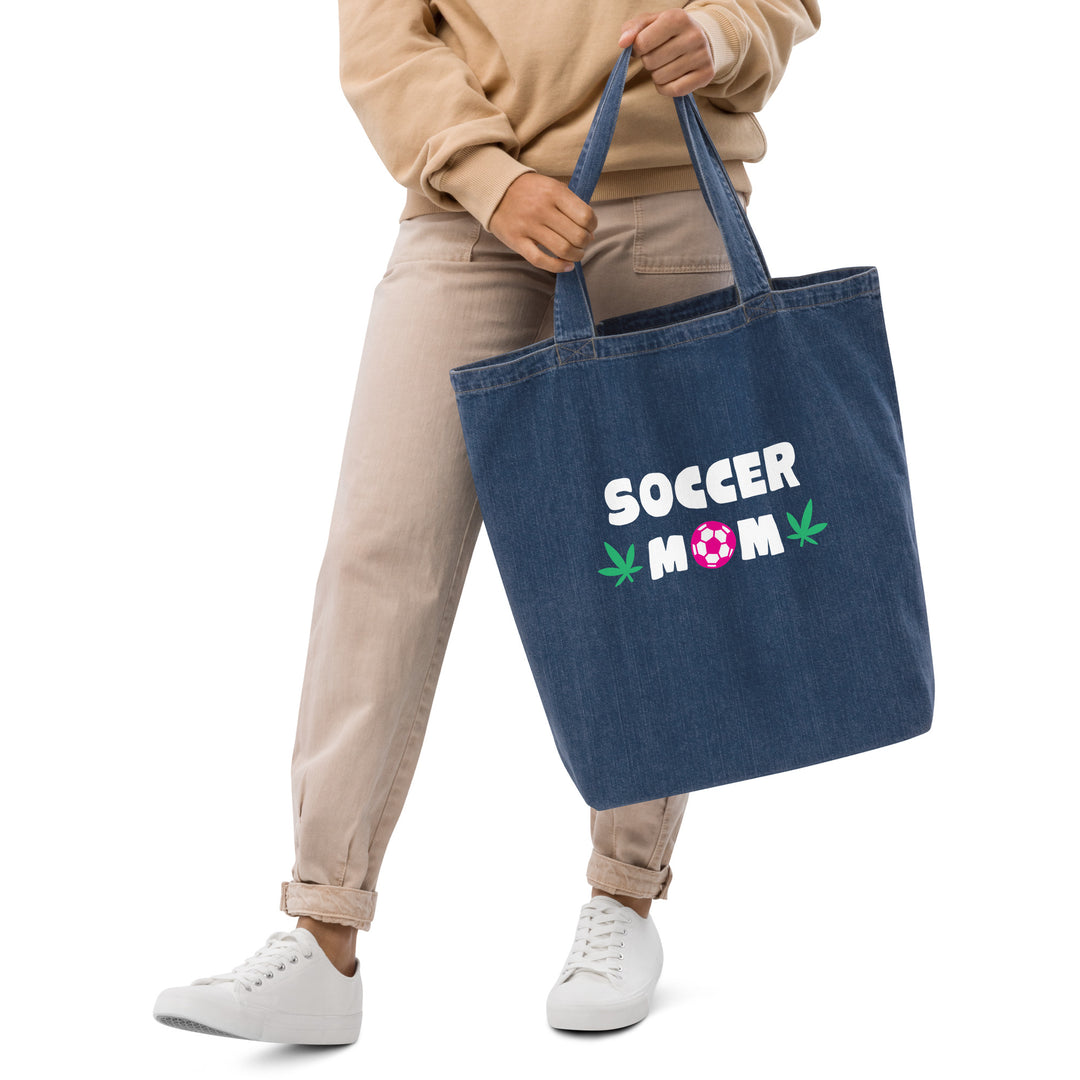 Chill Soccer Mom Organic Denim Tote Bag