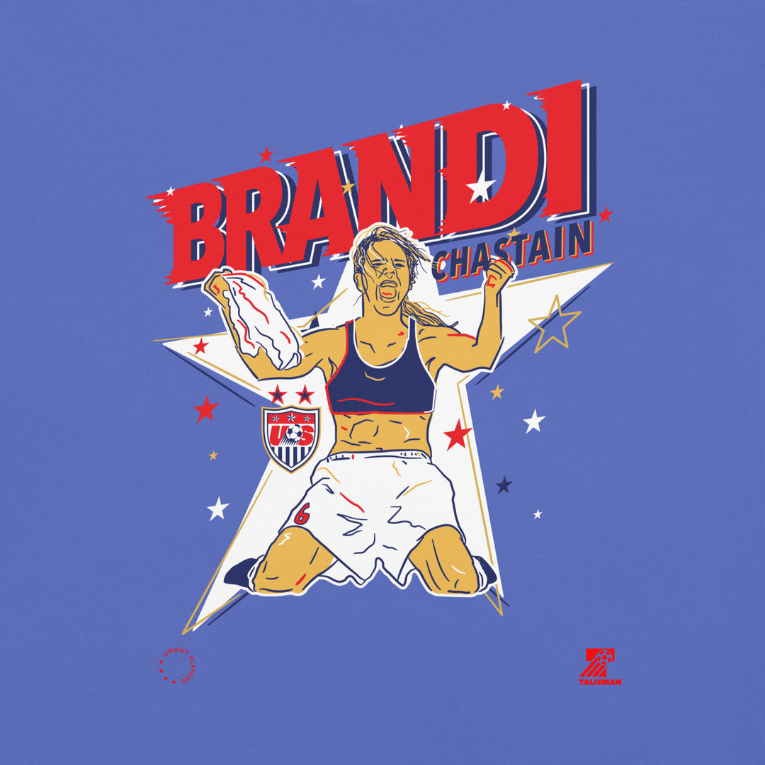 Talisman & Co. | USWNT Brandi Chastain Celebration Flo Blue Garment Dyed Tee