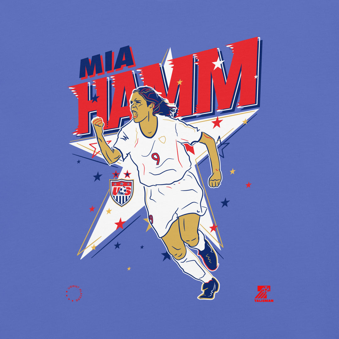 Talisman & Co. | USWNT Mia Hamm Celebration Flo Blue Garment Dyed Tee