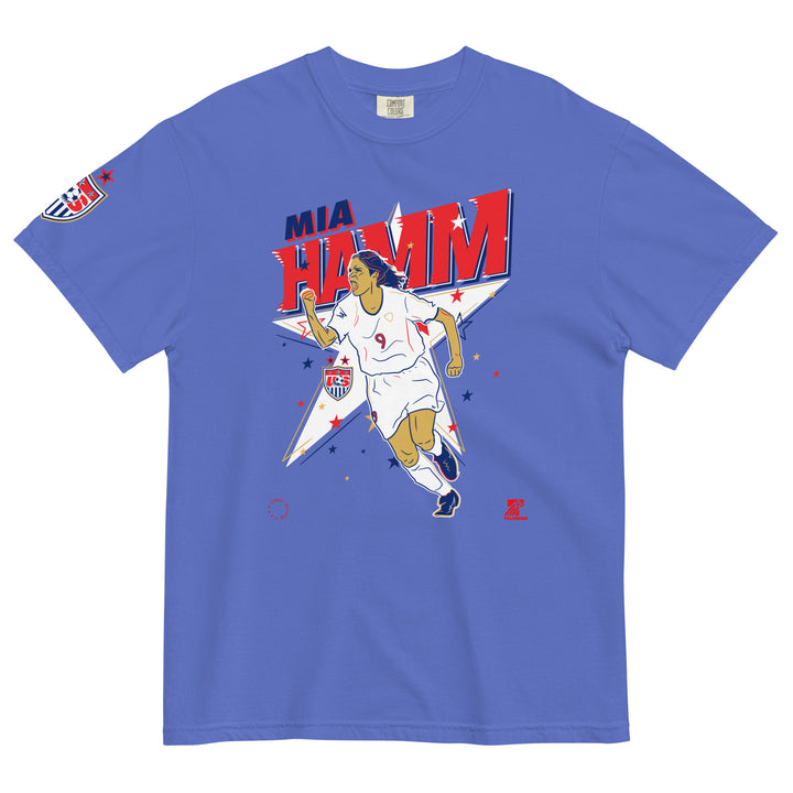 Talisman & Co. | USWNT Mia Hamm Celebration Flo Blue Garment Dyed Tee